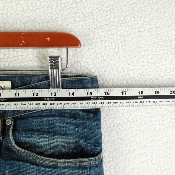 Gustin Jeans Mens 30X34 Blue Raw Selvedge Denim Straight Stone Wash Whiskers - Picture 6 of 13